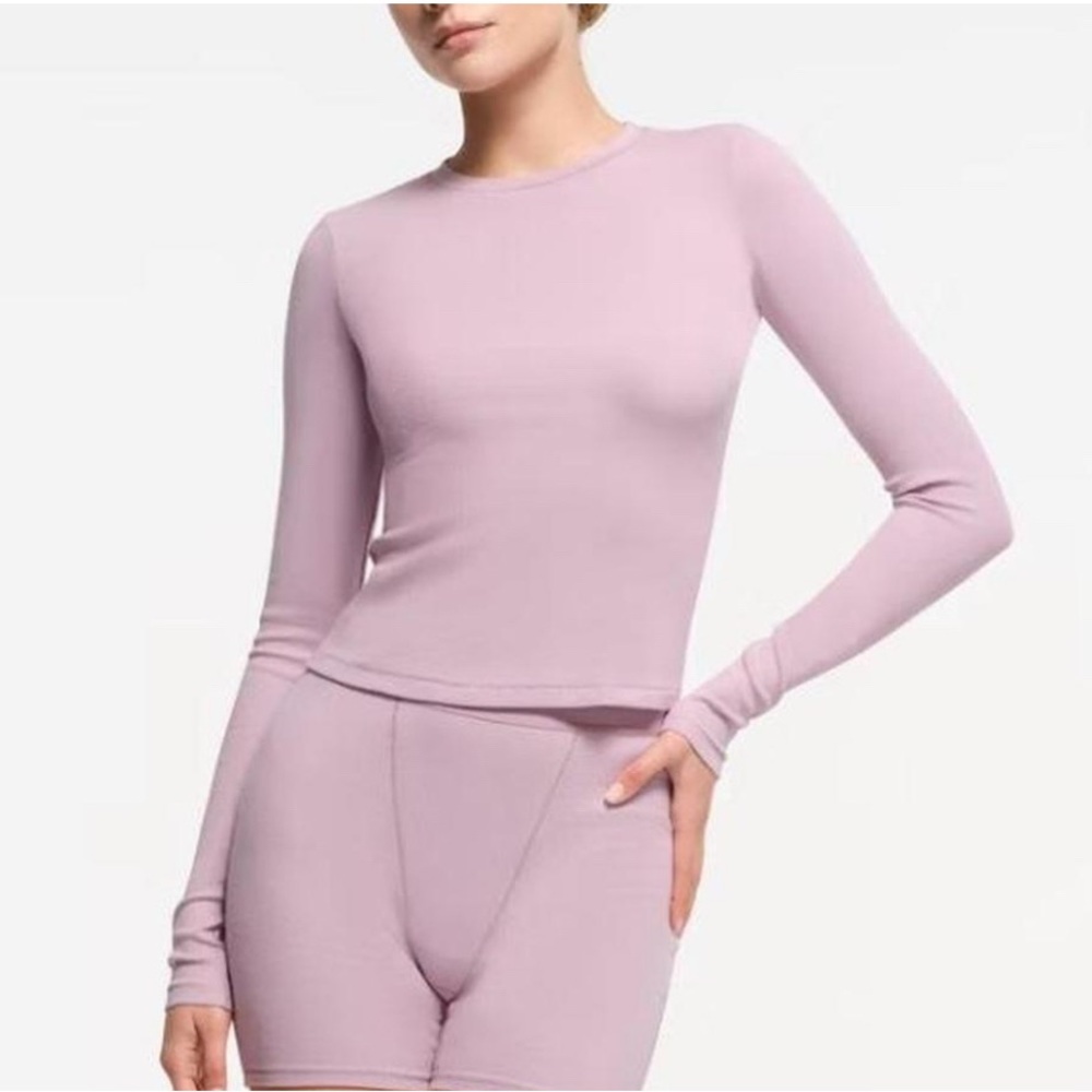 SKIMS Dusty Pink Cotton Jersey  Long Sleeve